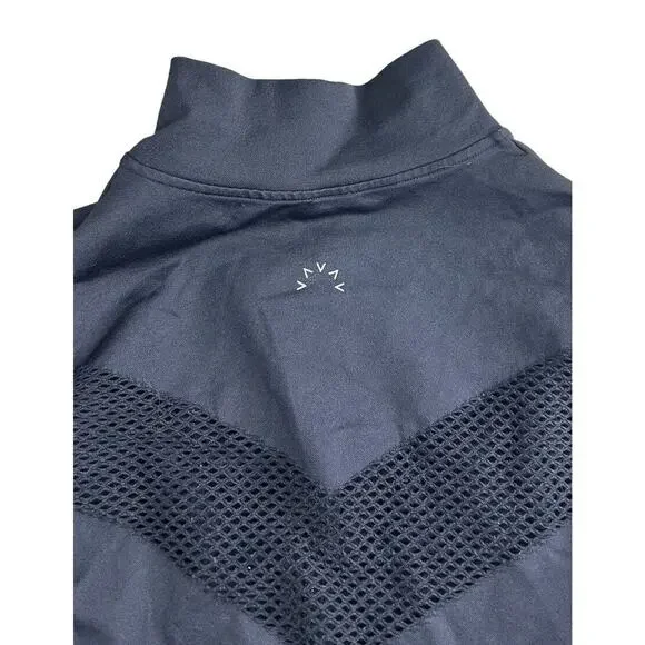 Varley Poinsettia Full Zip Jacket Sz XXS/XS Fitted Black Perforated Mesh - Picture 12 of 15